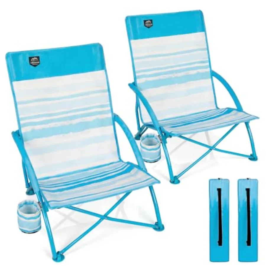 2 Pack Low Beach Chair, Folding Recliner Camping Chair for Adults, Lightweight Backpacking Low Seat Camping Chairs with Cup Hol
2 Pack Low Beach Chair, Folding Recliner Camping Chair for Adults, Lightweight Backpacking Low Seat Camping Chairs with Cup Hol