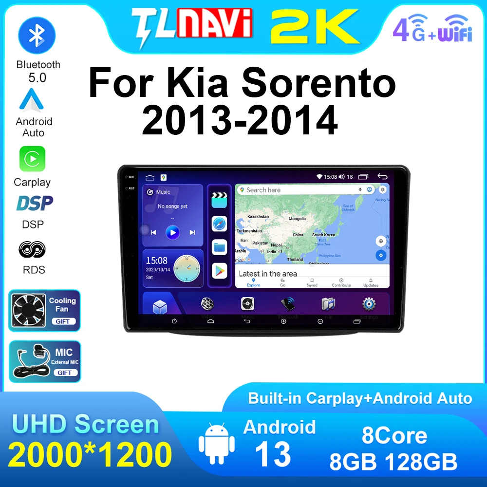 Android 13 For KIA Sorento 2013 2014 Multimedia Stereo Car Radio DVD Player Navigation GPS Radio Carplay AutoRadio Head Unit
Android 13 For KIA Sorento 2013 2014 Multimedia Stereo Car Radio DVD Player Navigation GPS Radio Carplay AutoRadio Head Unit