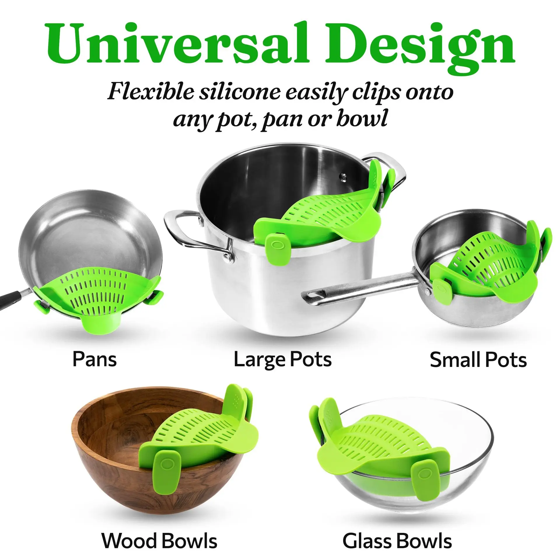 1pc Pot Strainer Adjustable Clip On Strainer For Kitchen Cooking Pots Pans
1pc Pot Strainer Adjustable Clip On Strainer For Kitchen Cooking Pots Pans