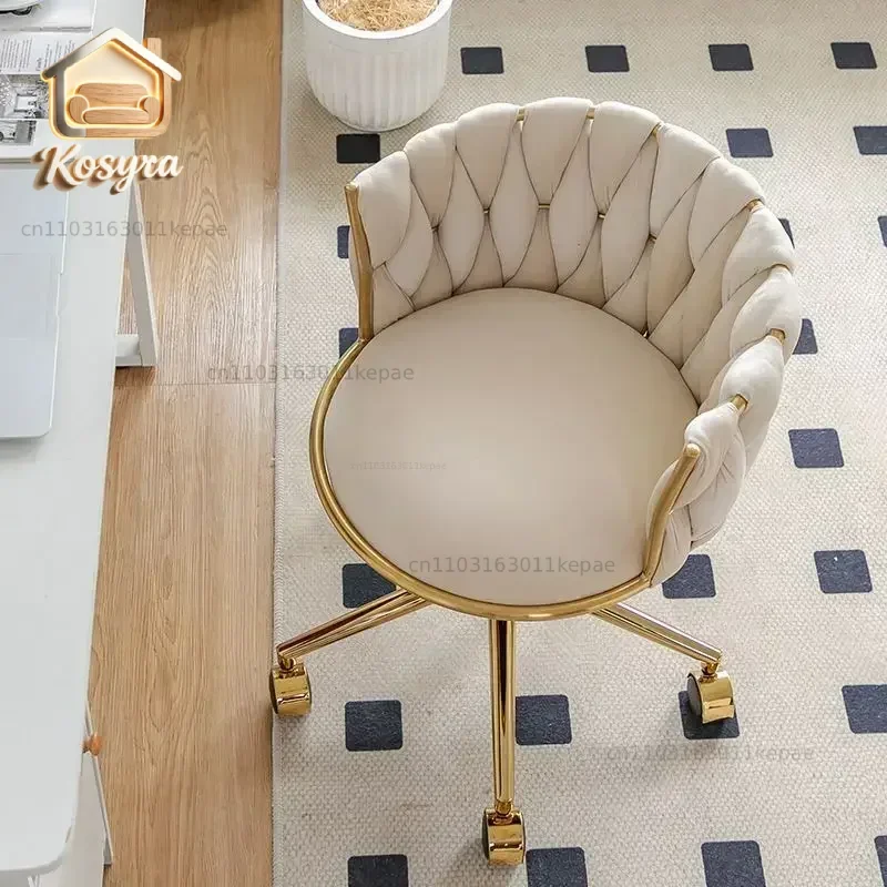 Luxury Bedroom Computer Chair Elegant Backrest Swivel Office Furniture Simple Design Makeup Desk Chair Silla Escritorio
Luxury Bedroom Computer Chair Elegant Backrest Swivel Office Furniture Simple Design Makeup Desk Chair Silla Escritorio