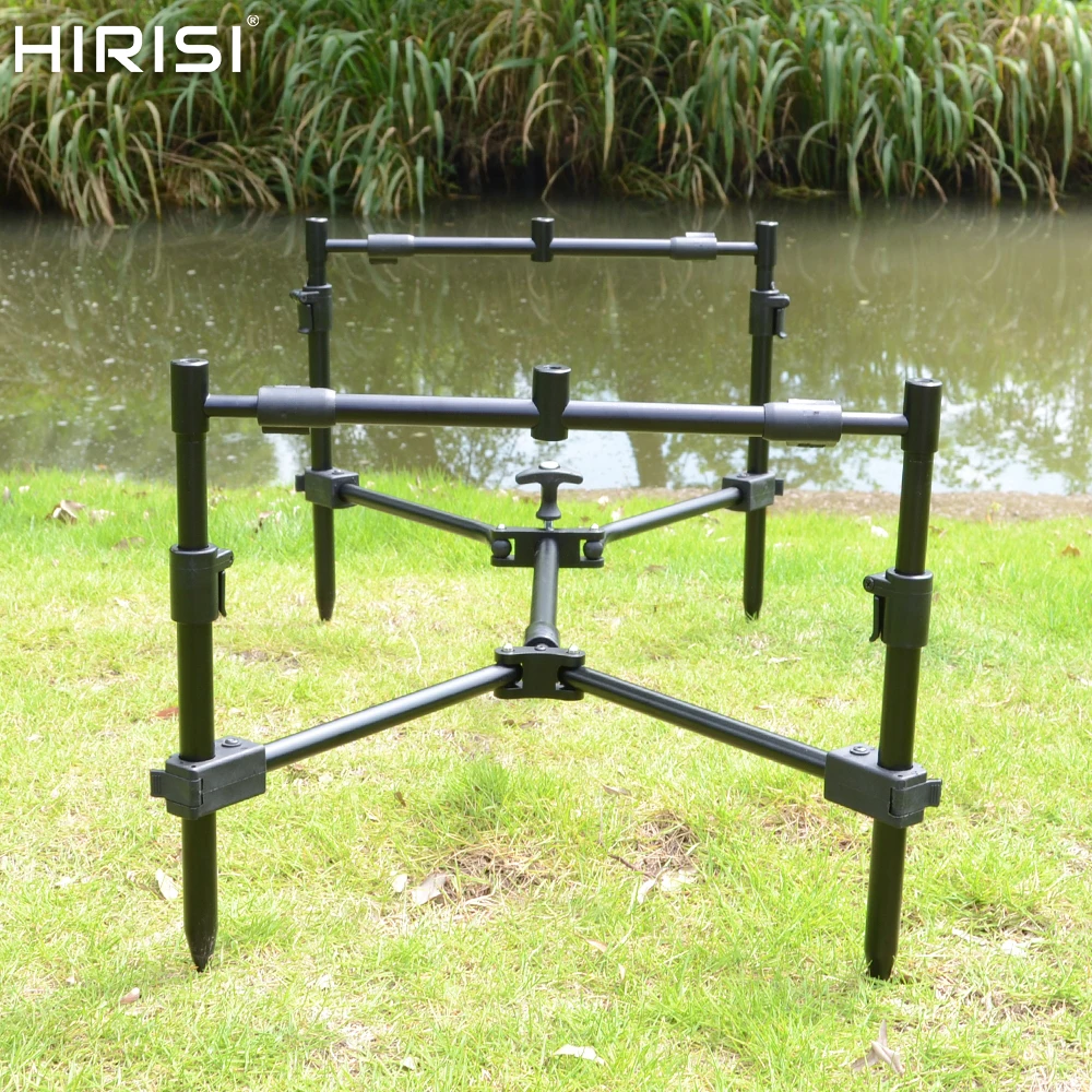 Hirisi 4093 Carp Fishing Rod Pod Set 3-Rod Support System with Telescopic Bank Sticks Adjustable Buzz Bars for Coarse Fishing
Hirisi 4093 Carp Fishing Rod Pod Set 3-Rod Support System with Telescopic Bank Sticks Adjustable Buzz Bars for Coarse Fishing