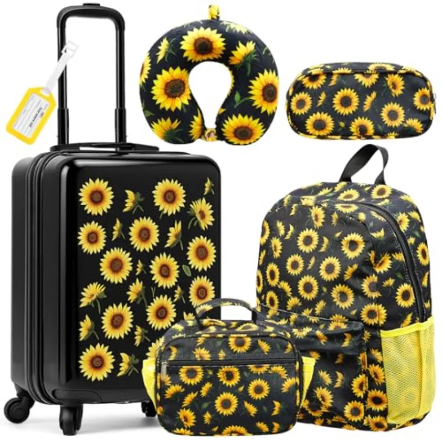 6 Pcs Luggage Set Rolling Luggage Double Pattern Suitcase for Boys Girls,Sun
6 Pcs Luggage Set Rolling Luggage Double Pattern Suitcase for Boys Girls,Sun