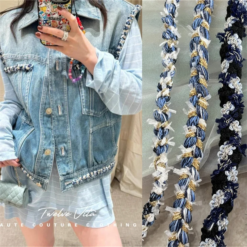 New Denim Jeans Tweed Woolen Clothing Trendy Blue Handmade DIY Sewing Lace Accessories Decorative Edging Strips Webbing By Yard
New Denim Jeans Tweed Woolen Clothing Trendy Blue Handmade DIY Sewing Lace Accessories Decorative Edging Strips Webbing By Yard