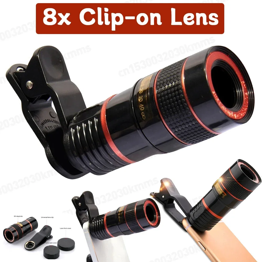 8X Zoom Phone Lens Clip-on Phone Camera Telephoto Lens Monocular Telescope Universal Phone Optical Telescope Lens For iPhone
8X Zoom Phone Lens Clip-on Phone Camera Telephoto Lens Monocular Telescope Universal Phone Optical Telescope Lens For iPhone