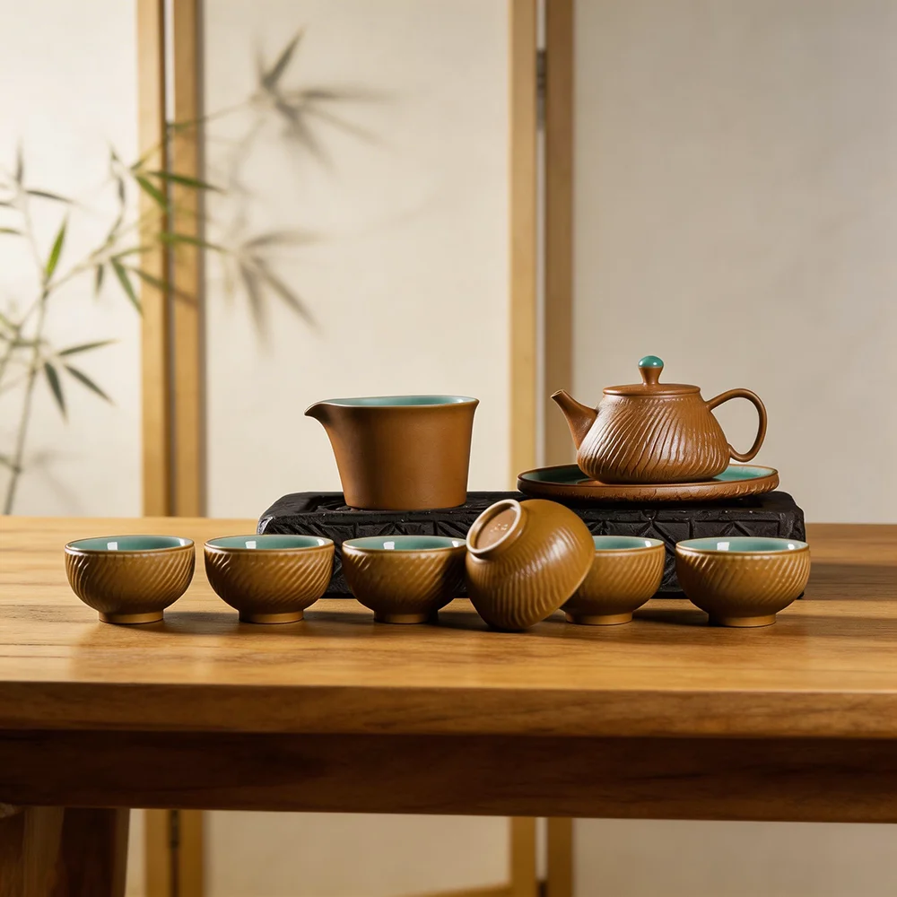 Luxury Heritage Longquan Celadon Tea Set, Handcrafted Dual-Glaze Ceramic Gongfu Tea Set With Teapot Cups And Tray
Luxury Heritage Longquan Celadon Tea Set, Handcrafted Dual-Glaze Ceramic Gongfu Tea Set With Teapot Cups And Tray