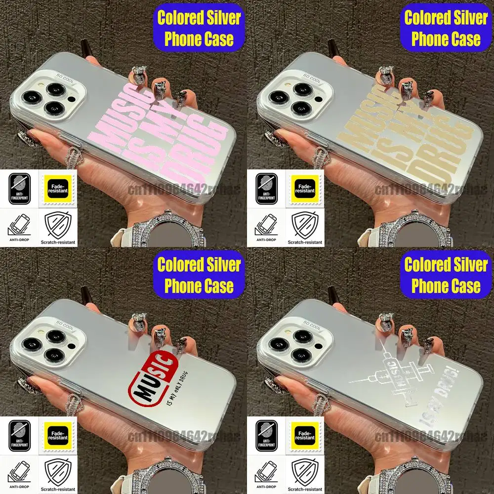 For Music Is My Drug Phone Case iPhone 15,17,11,14,13,16,12,E,Max,Plus,Air,Pro,Mini Colored Silver Cover
For Music Is My Drug Phone Case iPhone 15,17,11,14,13,16,12,E,Max,Plus,Air,Pro,Mini Colored Silver Cover