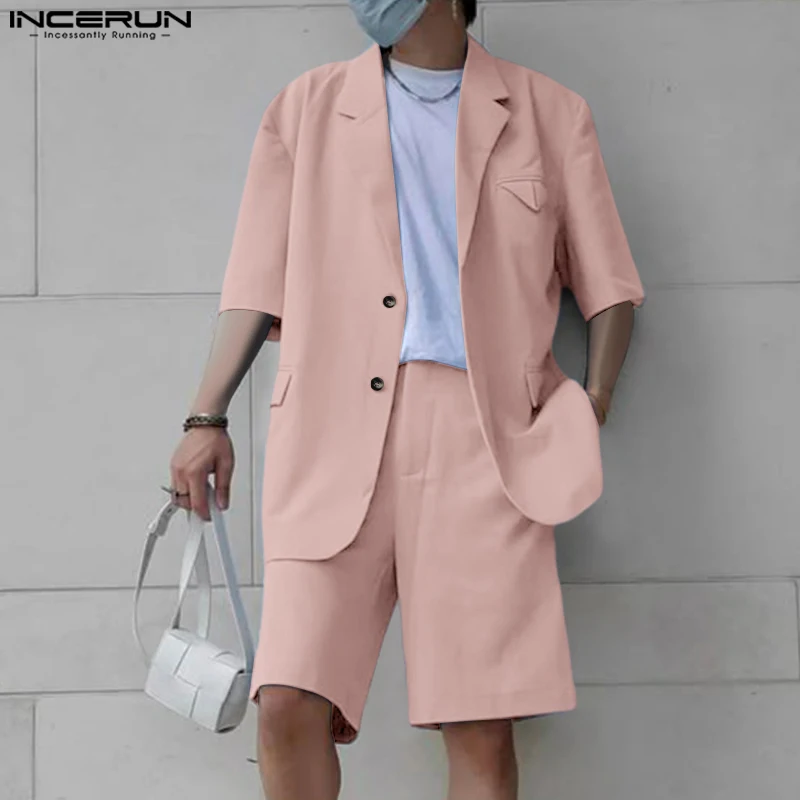 INCERUN 2025 Men Sets Solid Color Lapel Short Sleeve Shirt & Shorts 2PCS Oversize Summer Streetwear Fashion Men's Casual Suits
INCERUN 2025 Men Sets Solid Color Lapel Short Sleeve Shirt & Shorts 2PCS Oversize Summer Streetwear Fashion Men's Casual Suits