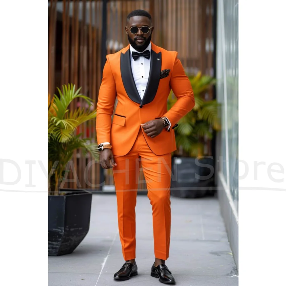 Men's Orange Tuxedo Suit Set with Black Lapel 2 Piece Stylish Outfits for Formal Wedding Party Prom High Quality Tailored Suits
Men's Orange Tuxedo Suit Set with Black Lapel 2 Piece Stylish Outfits for Formal Wedding Party Prom High Quality Tailored Suits