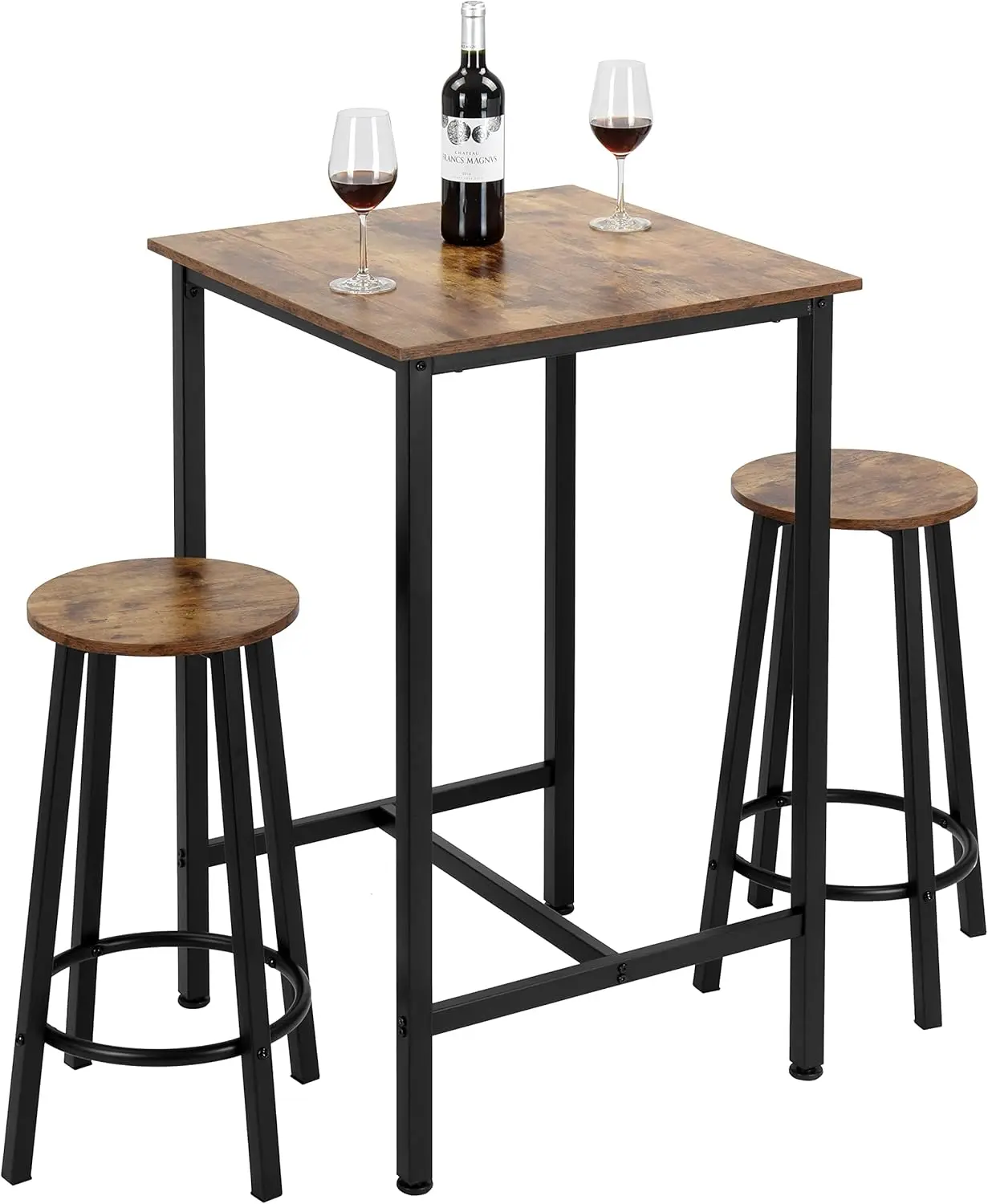 Bar Table Set, 23.6"" Pub Table High Top Table, Square Bar Height Table, Bar Table With Stools, Kitchen Table Set For 2, Dining
Bar Table Set, 23.6"" Pub Table High Top Table, Square Bar Height Table, Bar Table With Stools, Kitchen Table Set For 2, Dining
