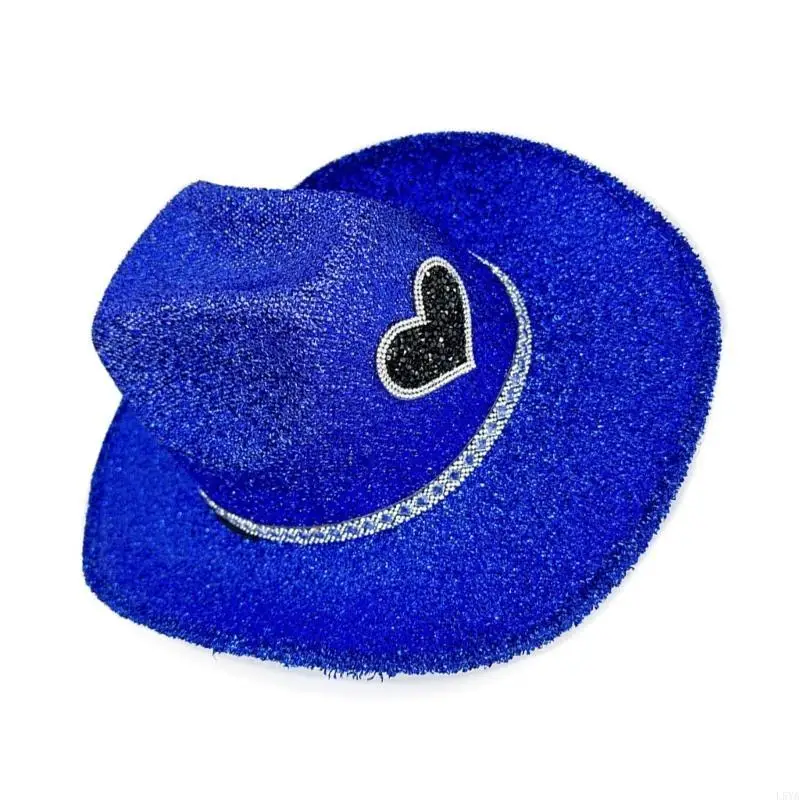 L5YA Women Glittering Powder Fedoras Hat Popular Love Heart Pattern Cowgirls Caps for Evening Party Club Dance and Daily Wear 
L5YA Women Glittering Powder Fedoras Hat Popular Love Heart Pattern Cowgirls Caps for Evening Party Club Dance and Daily Wear