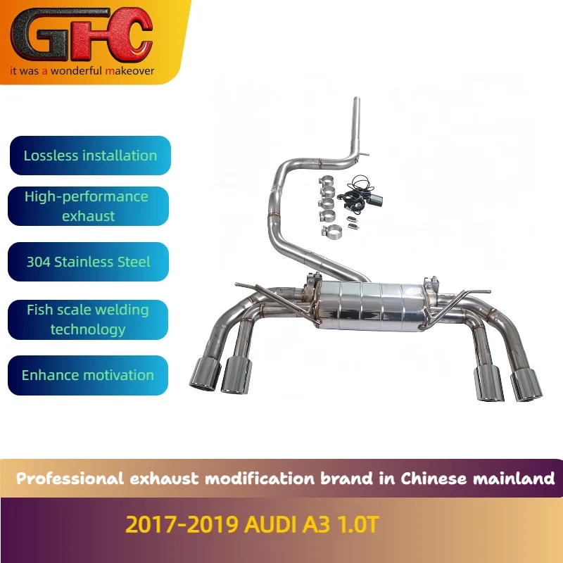 Applicable to the 2017-2019 AUDI A3 1.0T SUS304 Sports Mid Rear Catback Valvetronic Exhaust with Mufflers
Applicable to the 2017-2019 AUDI A3 1.0T SUS304 Sports Mid Rear Catback Valvetronic Exhaust with Mufflers