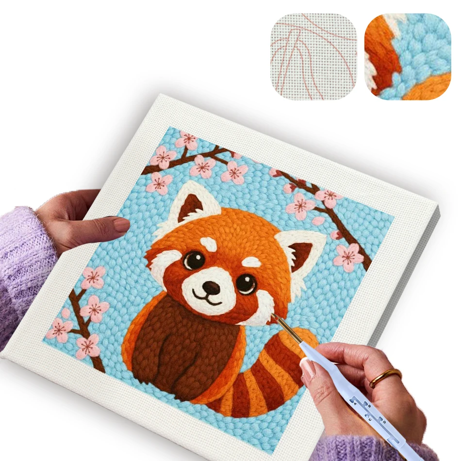 GATYZTORY punch needle embroidery Red Panda package 25x25cm wooden embroidery hoops Cross stitch kits Small Crafts Sewing Set
GATYZTORY punch needle embroidery Red Panda package 25x25cm wooden embroidery hoops Cross stitch kits Small Crafts Sewing Set