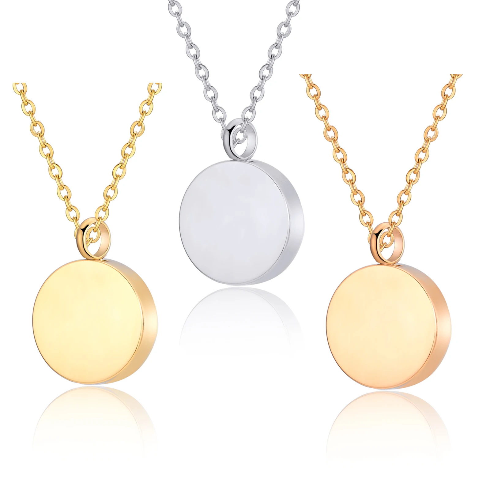 3 Colors Stainless Steel Round Urn Necklaces for Ashes Cremation Round Locket Pendant for Human Pets Ashes Holder for Men Women
3 Colors Stainless Steel Round Urn Necklaces for Ashes Cremation Round Locket Pendant for Human Pets Ashes Holder for Men Women