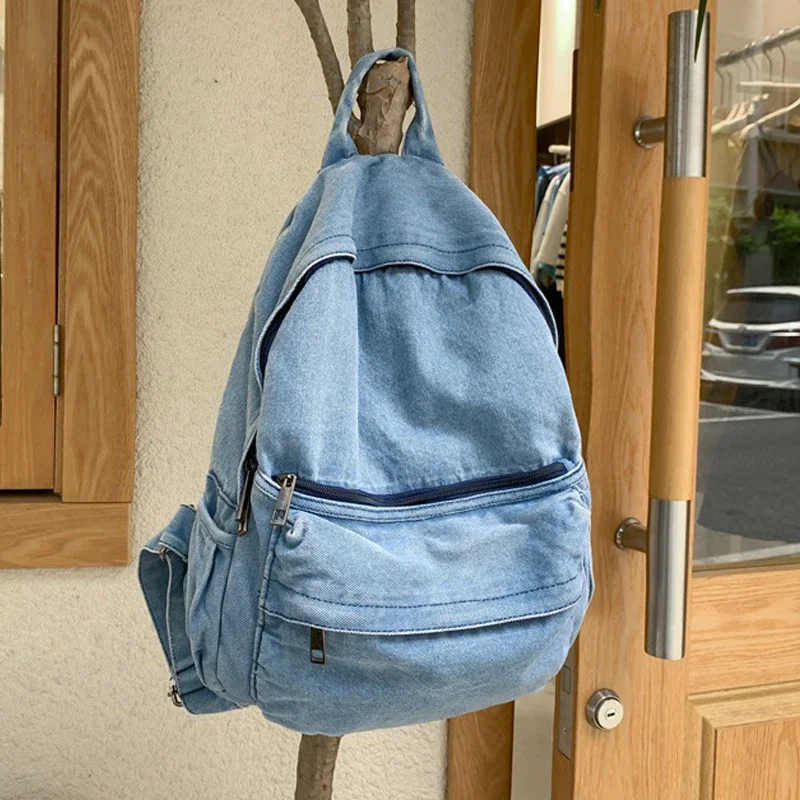 Casual Denim Women Backpack Large Capacity School Bags Female Canvas Travel Bag Denim Teenager School Backpacks for Women
Casual Denim Women Backpack Large Capacity School Bags Female Canvas Travel Bag Denim Teenager School Backpacks for Women