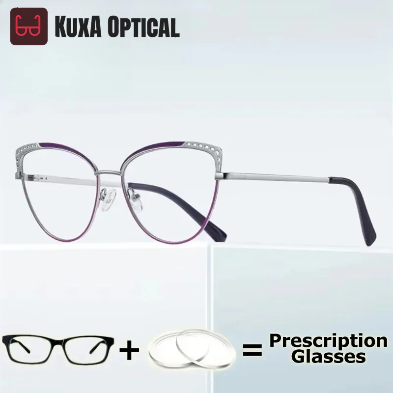 XUKA Blue Progressive Women Spring Hinge Light Glass Reading Glasses Cat Eye Optics Frame with Corrective Custom
XUKA Blue Progressive Women Spring Hinge Light Glass Reading Glasses Cat Eye Optics Frame with Corrective Custom