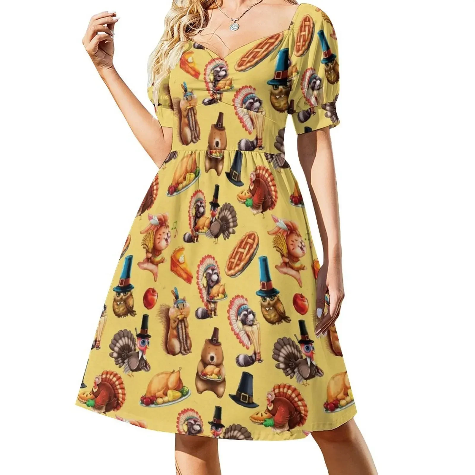 Thanksgiving Print Turkey Animals Autumn Short-Sleeved Dress dresses for special events summer dress woman 2025 Dress
Thanksgiving Print Turkey Animals Autumn Short-Sleeved Dress dresses for special events summer dress woman 2025 Dress