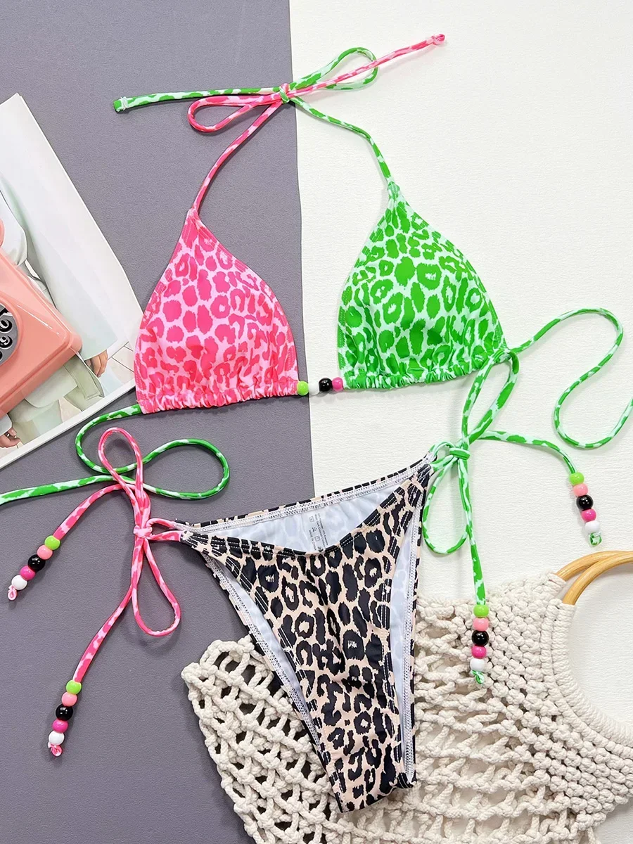 Leopard Splicing Halter Bikini Women Swimwear Female Swimsuit Two-pieces Bikini Set High Cut Bather Bathing Suit Swim Beachwear
Leopard Splicing Halter Bikini Women Swimwear Female Swimsuit Two-pieces Bikini Set High Cut Bather Bathing Suit Swim Beachwear