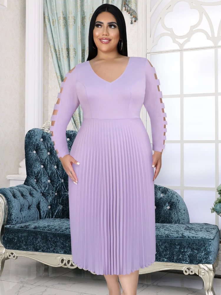 Light Purple Dresses Plus Size 4XL V Neck Long Sleeve A Line High Waist Pleated Casual Office Daily Party Midi Outfits for Women
Light Purple Dresses Plus Size 4XL V Neck Long Sleeve A Line High Waist Pleated Casual Office Daily Party Midi Outfits for Women