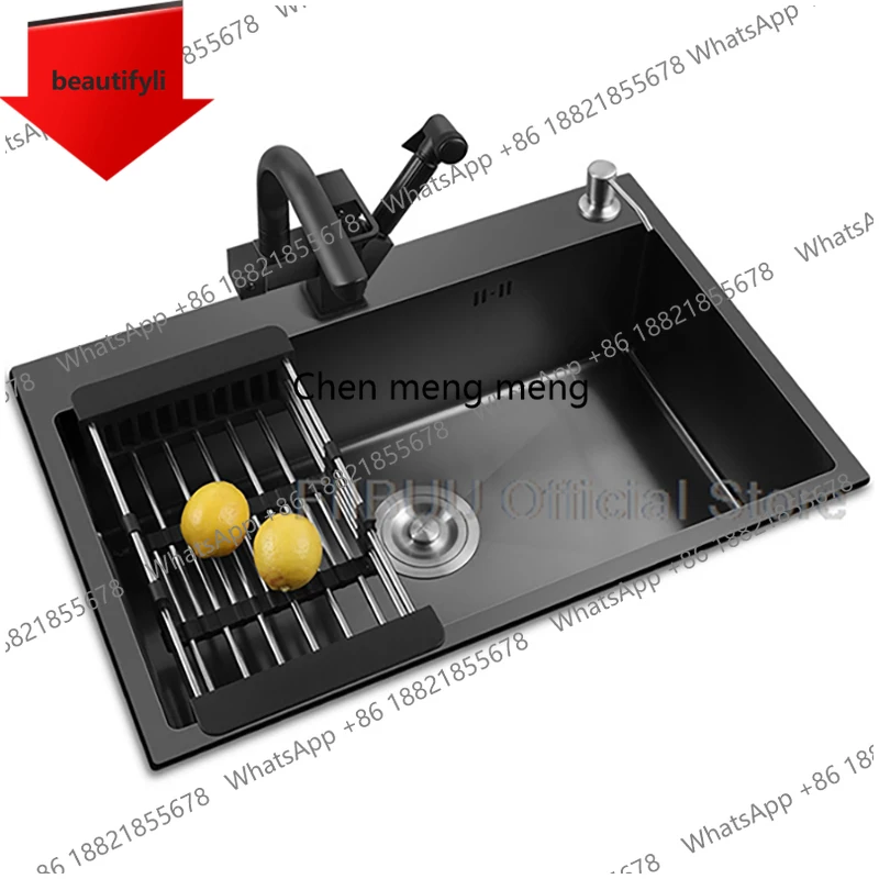 01A Black Nano Kitchen Sink 304 Stainless Steel Large Capacity Single Slot Thicken Vegatable Workstation with Multiple Accessori
01A Black Nano Kitchen Sink 304 Stainless Steel Large Capacity Single Slot Thicken Vegatable Workstation with Multiple Accessori