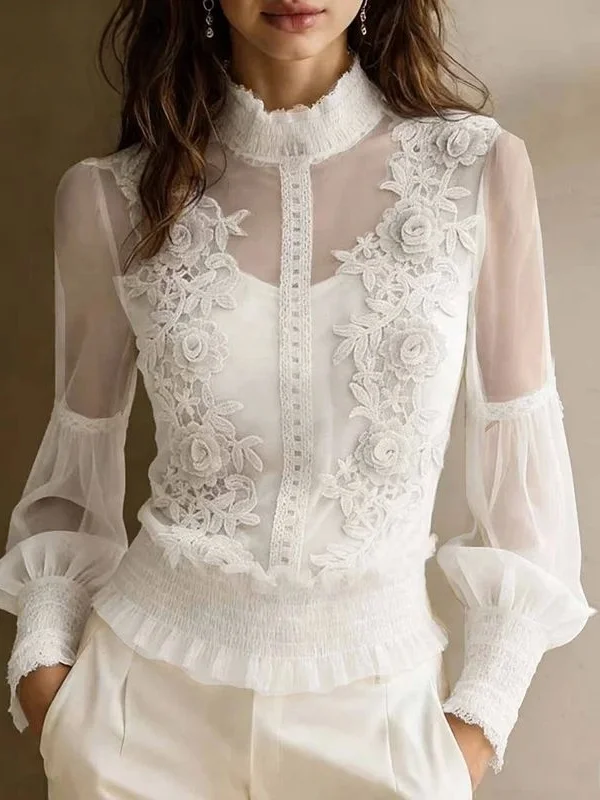 Женская приталенная футболка с кружевом и 3D-цветочным принтом, с длинным рукавом, из полиэстера, весенняя коллекция, европейский стиль
Женская приталенная футболка с кружевом и 3D-цветочным принтом, с длинным рукавом, из полиэстера, весенняя коллекция, европейский стиль