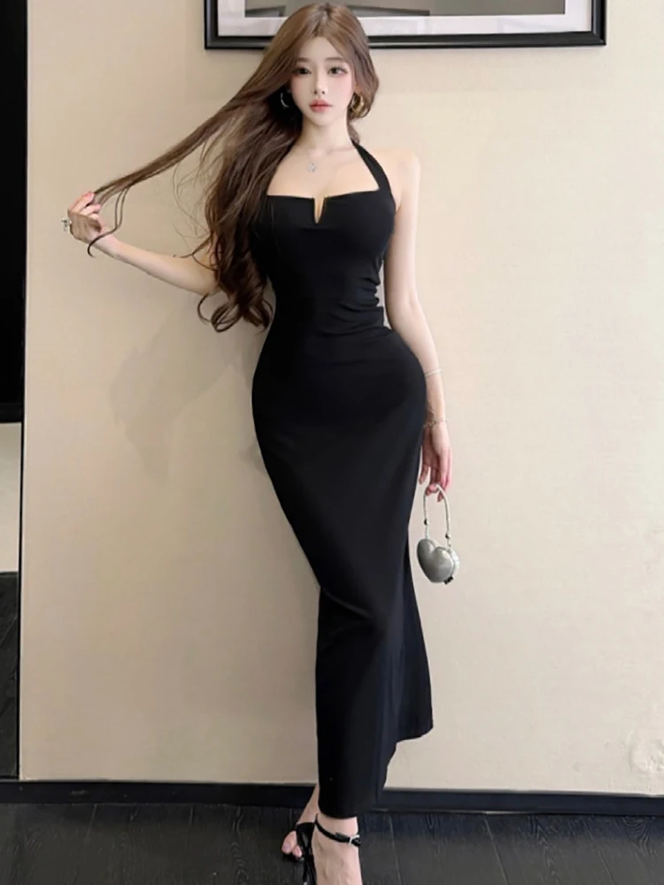 2026 Black Bodycon Neck-mounted Sexy Long Dress Women Korean Vintage Hepbrun Luxury Vestidos Summer Elegant Festival Party Dress
2026 Black Bodycon Neck-mounted Sexy Long Dress Women Korean Vintage Hepbrun Luxury Vestidos Summer Elegant Festival Party Dress