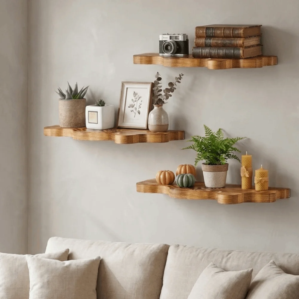 Wooden Cloud Shaped Wall Display Shelves Wall Mounted Rustic Multi-Layer Floating Shelf Decorative Picture Display Rack
Wooden Cloud Shaped Wall Display Shelves Wall Mounted Rustic Multi-Layer Floating Shelf Decorative Picture Display Rack