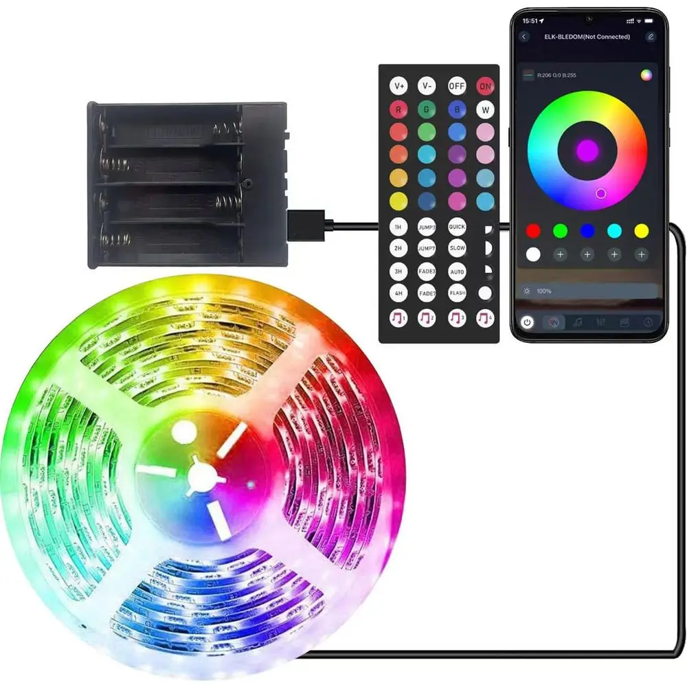 20ft RGB LED Strip Lights with Music Sync, Remote & App Control for Bedroom, Party, TV, and Decor
20ft RGB LED Strip Lights with Music Sync, Remote & App Control for Bedroom, Party, TV, and Decor