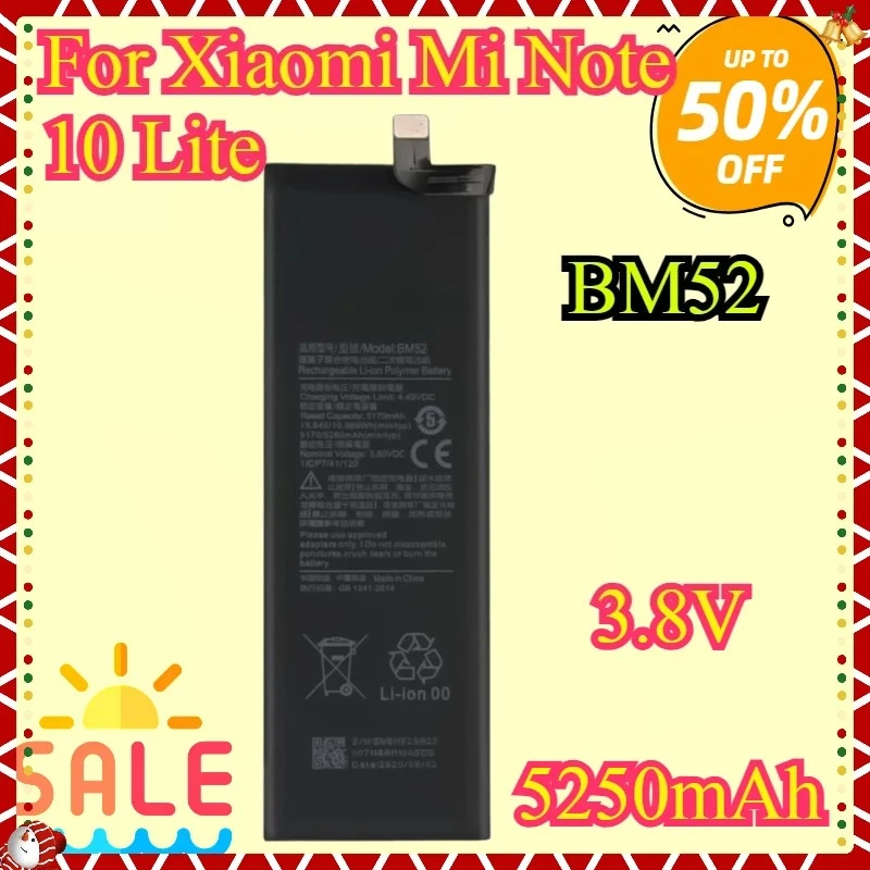 Новый высококачественный сменный аккумулятор BM52 5250 мАч для Xiaomi Mi Note 10 Lite/Pro 10Lite 10Pro CC9 Pro Batteria
Новый высококачественный сменный аккумулятор BM52 5250 мАч для Xiaomi Mi Note 10 Lite/Pro 10Lite 10Pro CC9 Pro Batteria