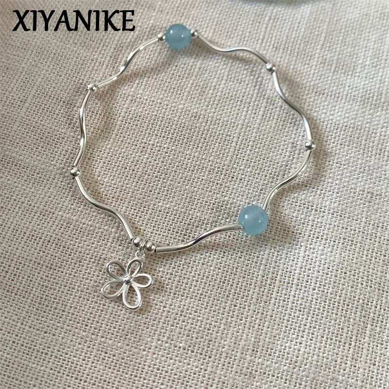 XIYANIKE Blue Stone Flower Pendant Elastic String Bracelet For Women Girl Fashion New Jewelry Gift Party Daily pulseras mujer
XIYANIKE Blue Stone Flower Pendant Elastic String Bracelet For Women Girl Fashion New Jewelry Gift Party Daily pulseras mujer