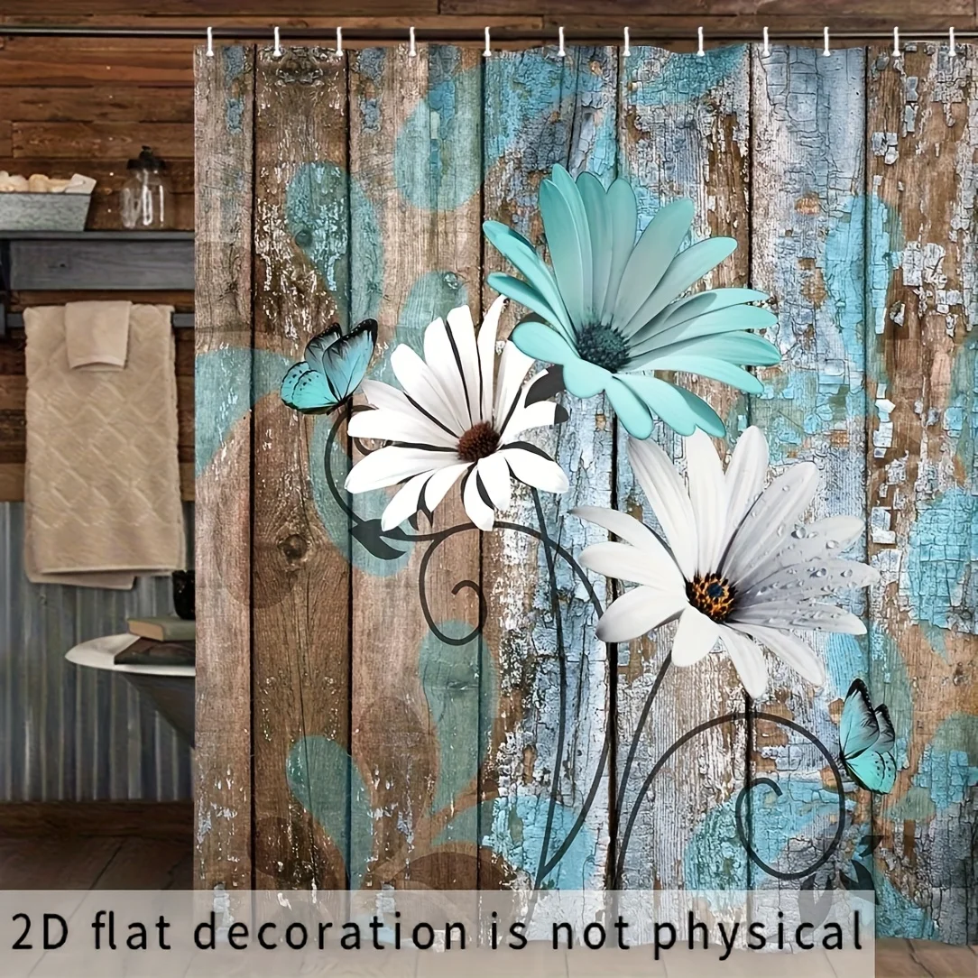 Rustic Boho Floral Butterfly Shower Curtain Coastal Waterproof Polyester Liner for Farmhouse Bathroom Decor Bathroom Bath Access
Rustic Boho Floral Butterfly Shower Curtain Coastal Waterproof Polyester Liner for Farmhouse Bathroom Decor Bathroom Bath Access