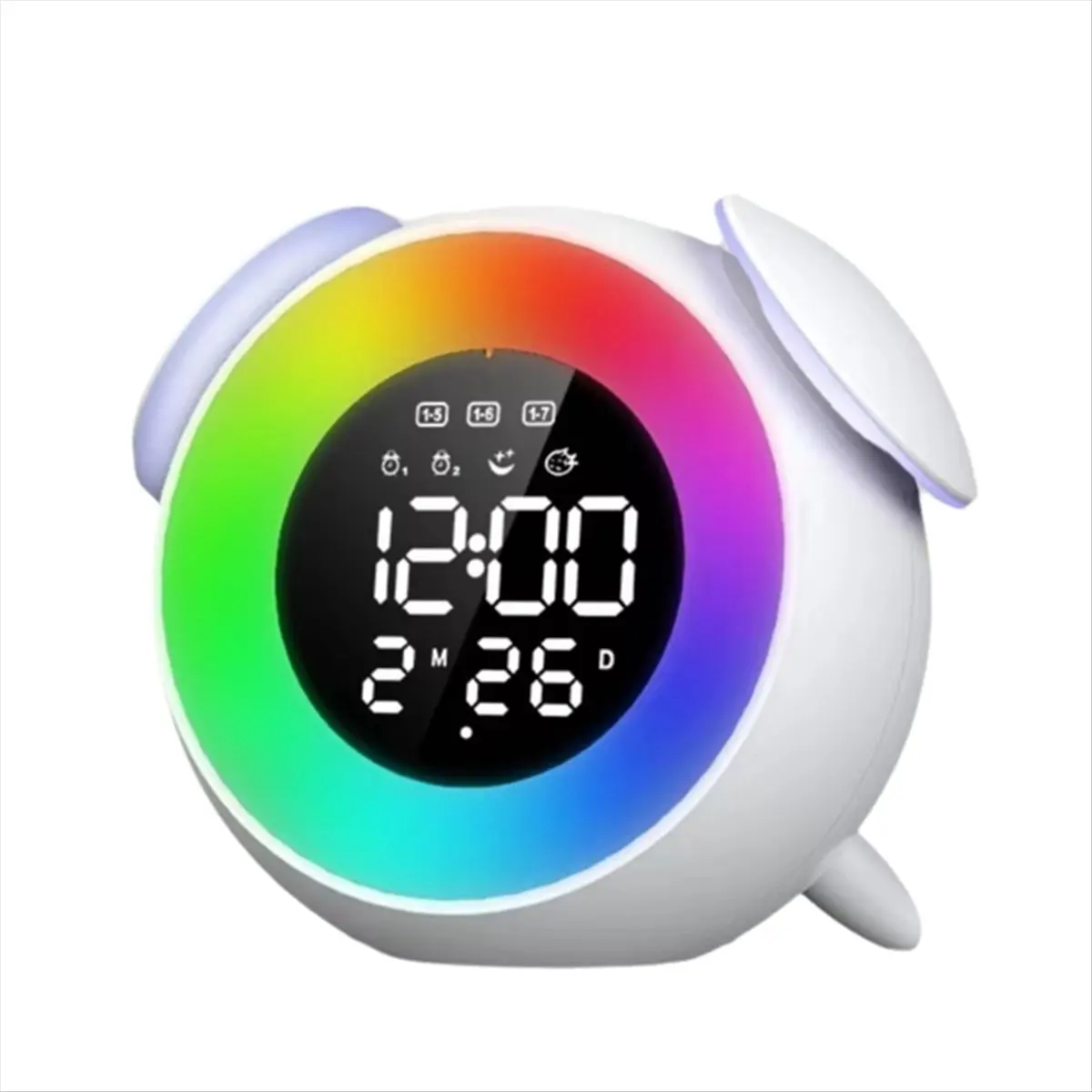 A20M Digital Alarm Clock with Sunrise Sunset Light Rechargeable Simulation Awakening Colorful Atmosphere Light for Bedroom
A20M Digital Alarm Clock with Sunrise Sunset Light Rechargeable Simulation Awakening Colorful Atmosphere Light for Bedroom