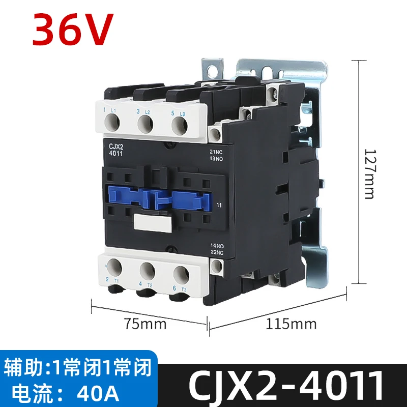 Silver point AC contactor CJX2-4011 5011 6511 8011 9511 380V220V single-phase three-phase
Silver point AC contactor CJX2-4011 5011 6511 8011 9511 380V220V single-phase three-phase