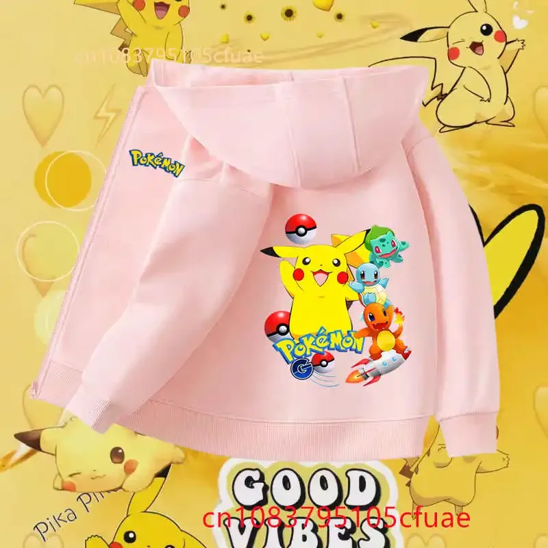Kawaii Pokemons Pink Zipper Hoodie Set Kid Clothes GirlsClothing Baby Boy Autumn Pikachu Birthday Sweatshirt Children Tops+pants
Kawaii Pokemons Pink Zipper Hoodie Set Kid Clothes GirlsClothing Baby Boy Autumn Pikachu Birthday Sweatshirt Children Tops+pants