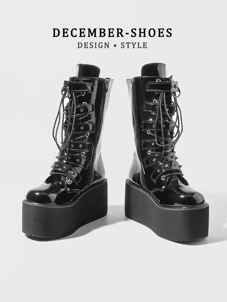 Punk Sle Thi Bot Boots Gothic Y2K Knight Streetwear Mid-Calf Women's oes Faionable Belt Bule Rivet Waterp...
Punk Sle Thi Bot Boots Gothic Y2K Knight Streetwear Mid-Calf Women's oes Faionable Belt Bule Rivet Waterp...