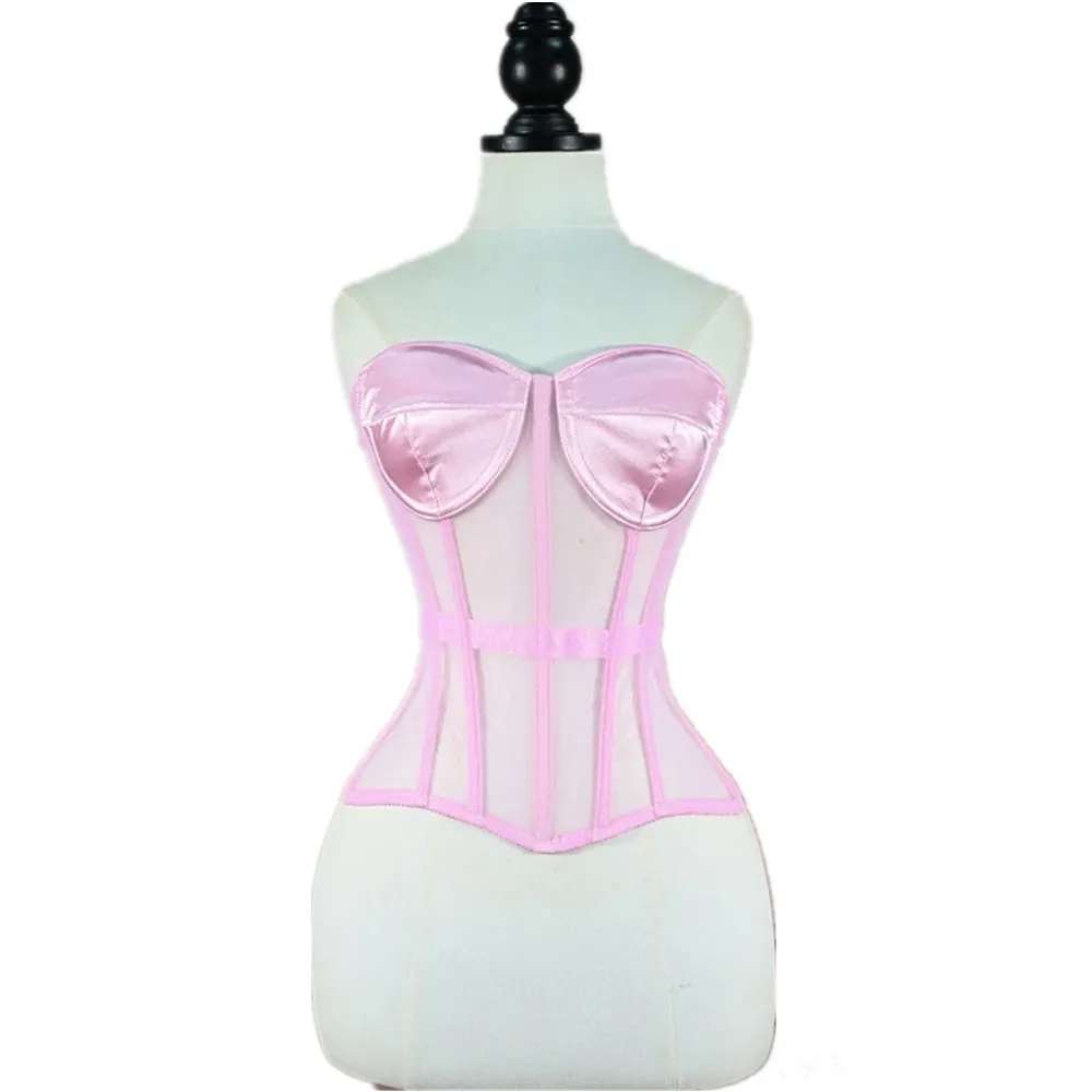 Sexy Women Overbust Corset Bra Cups Push Breast Lace Up Bodice Transparency Mesh Strapless Shaper Busiters Tops XXS To 6XL
Sexy Women Overbust Corset Bra Cups Push Breast Lace Up Bodice Transparency Mesh Strapless Shaper Busiters Tops XXS To 6XL