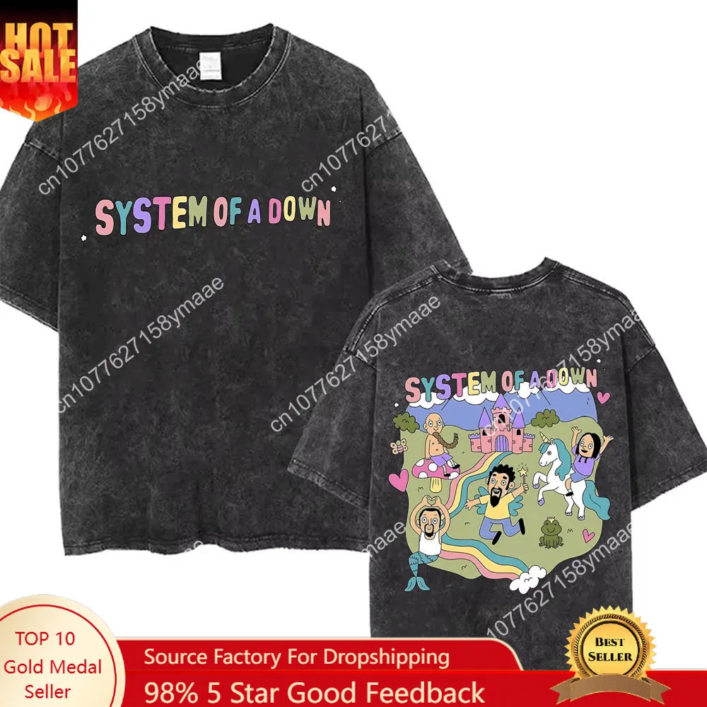 Washed Vintage System of A Down Tshirt Men Women Cotton Quality Short Sleeve Tees Male Rock Music Band Cartoon Graphic T Shirts
Washed Vintage System of A Down Tshirt Men Women Cotton Quality Short Sleeve Tees Male Rock Music Band Cartoon Graphic T Shirts