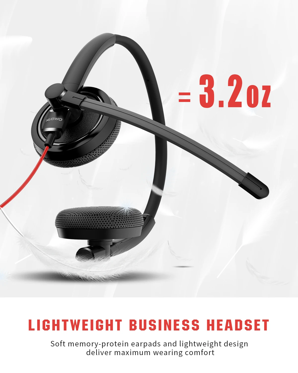S6061dedfe0a74e98813e0bbd9f7f6a64E NUBWO HW01 USB Headphone 3.5mm Computer Headset with Mic Noise Cancelling for Laptop PC Business Office Headsets for Cell Phone