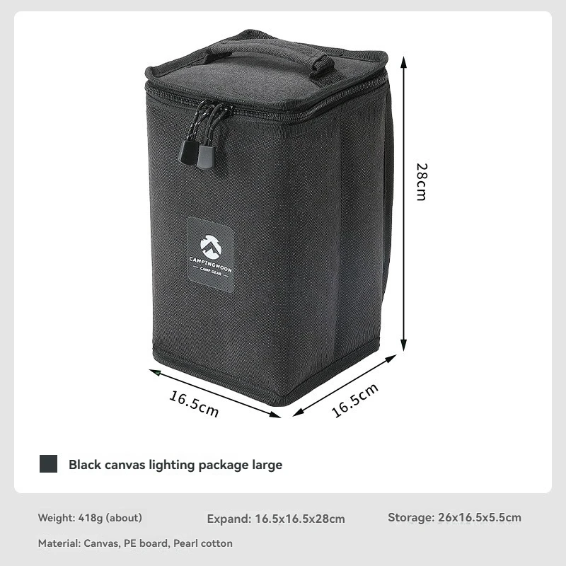 CAMPINGMOON BKT-9-BC Camping Large Capacity Lamp Bag Reinforced Canvas for Lamp, Gas Canister, and Stove Storage
CAMPINGMOON BKT-9-BC Camping Large Capacity Lamp Bag Reinforced Canvas for Lamp, Gas Canister, and Stove Storage