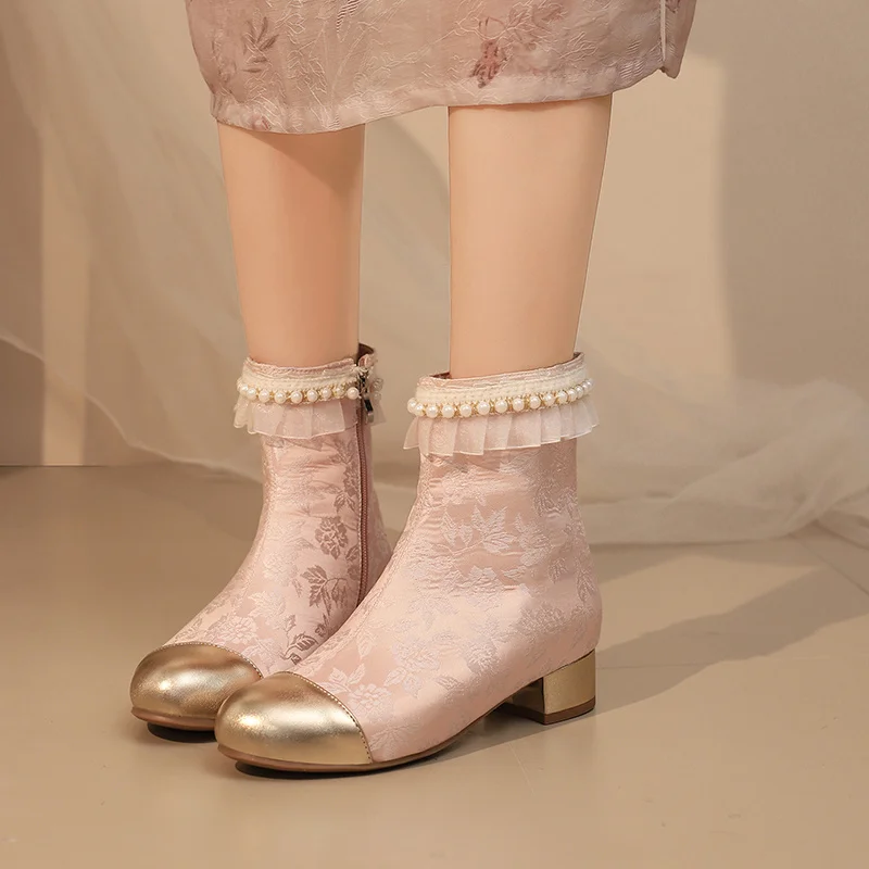 YQBTDL 2025/женские ботильоны в стиле Лолиты с круглым носком, на толстом каблуке с боковой молнией, милая модная женская обувь бежевого и розового цвета
YQBTDL 2025/женские ботильоны в стиле Лолиты с круглым носком, на толстом каблуке с боковой молнией, милая модная женская обувь бежевого и розового цвета
