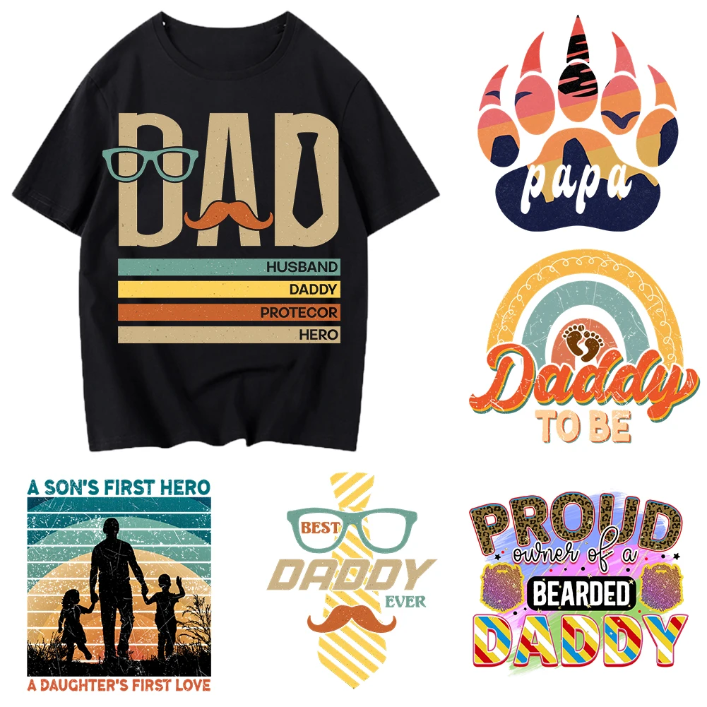 New dad father Iron On Heat Transfer Stickers For Clothes DTF Pinted Vinyl Thermal Appliques Washable T-Shirt Decal
New dad father Iron On Heat Transfer Stickers For Clothes DTF Pinted Vinyl Thermal Appliques Washable T-Shirt Decal