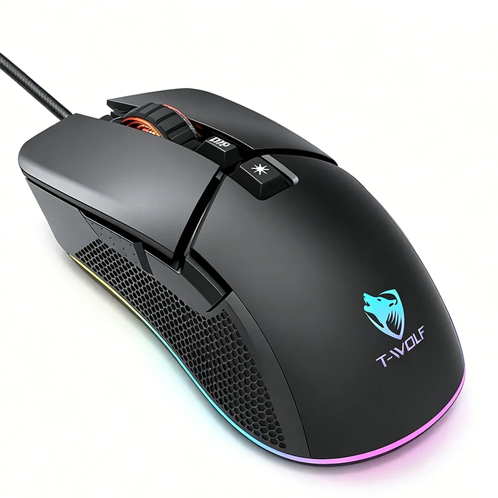 7200 DPI Adjustable Wired Gaming Mouse, Ergonomic, 7 Buttons, 13 RGB Light Modes Compatible with PC Laptop Windows MacOS
7200 DPI Adjustable Wired Gaming Mouse, Ergonomic, 7 Buttons, 13 RGB Light Modes Compatible with PC Laptop Windows MacOS