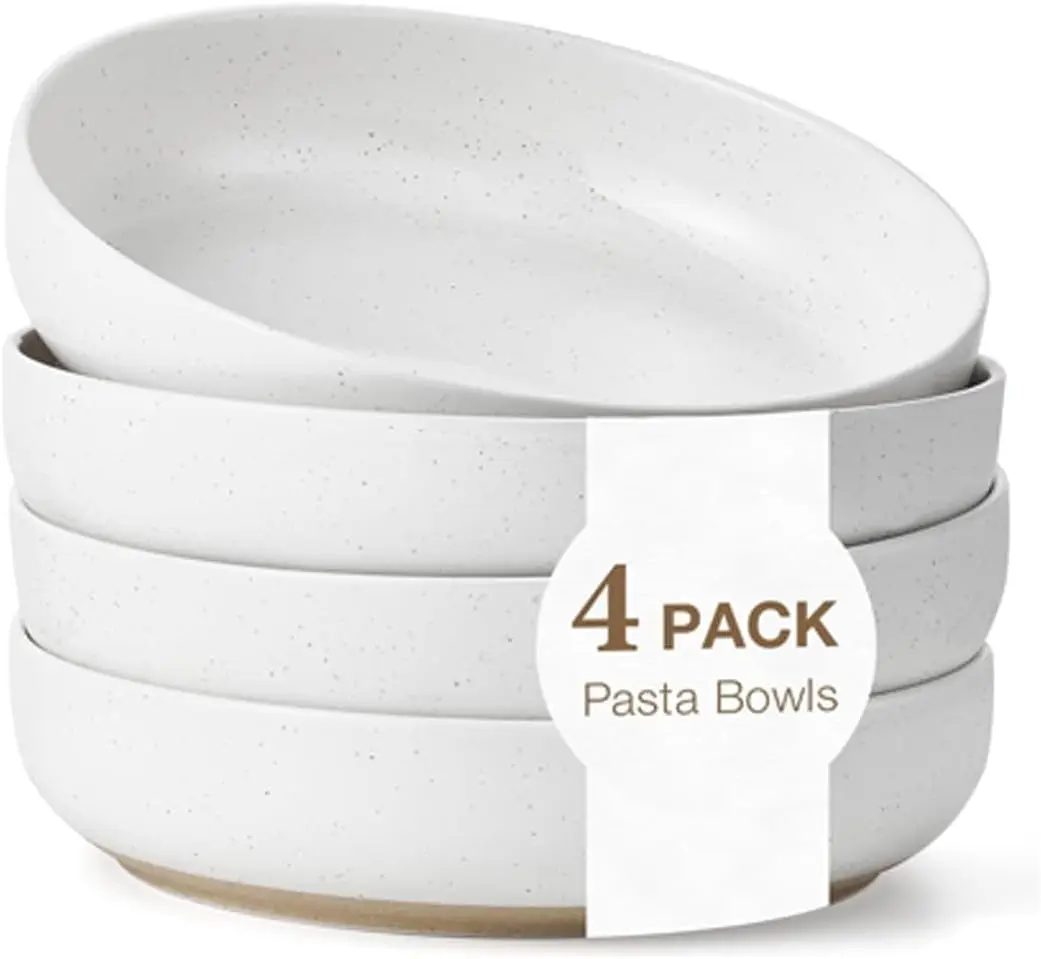 8.3" Pasta Bowls Set of 4, 34 oz Ceramic Salad Bowls, Wide Shallow Serving Plate for Fruits Noodle Dinner, Dishwasher and
8.3" Pasta Bowls Set of 4, 34 oz Ceramic Salad Bowls, Wide Shallow Serving Plate for Fruits Noodle Dinner, Dishwasher and