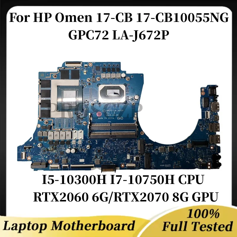 For HP Omen 17-CB 17-CB10055NG laptop motherboard GPC72 LA-J672P with I5-10300H I7-10750H CPU RTX2060/RTX2070 GPU 100% Tested
For HP Omen 17-CB 17-CB10055NG laptop motherboard GPC72 LA-J672P with I5-10300H I7-10750H CPU RTX2060/RTX2070 GPU 100% Tested