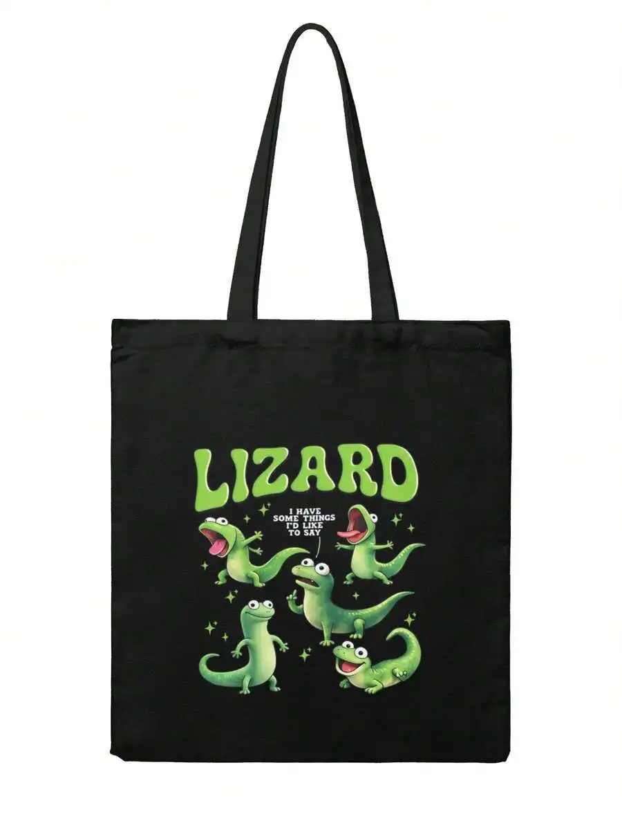 Canvas Tote Bag With Green Lizard Cartoon Print Large Capacity Casual Shoulder Bag For Adults
Canvas Tote Bag With Green Lizard Cartoon Print Large Capacity Casual Shoulder Bag For Adults