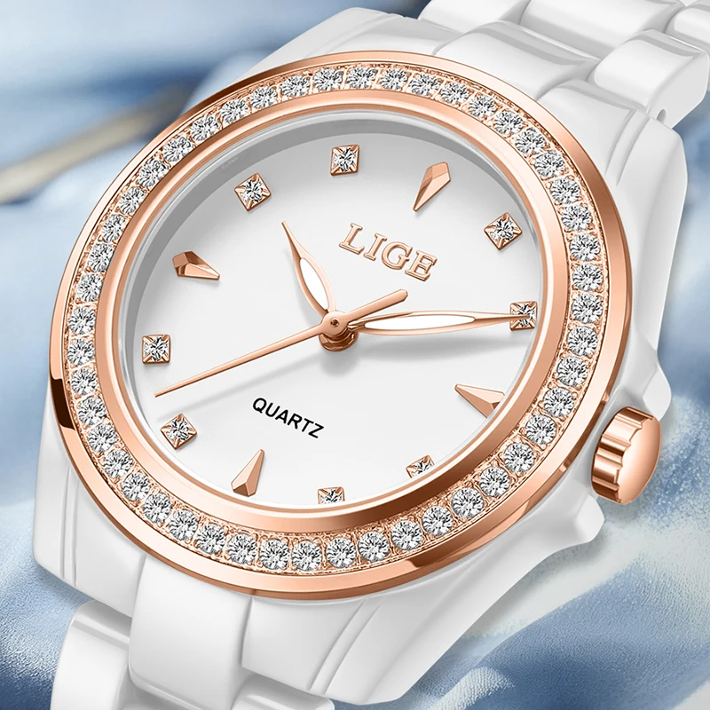 LIGE Women's Watch elegant luminous ceramic lady watch fashion waterproof quartz luxury vintage Watch for Women montre femme+BOX
LIGE Women's Watch elegant luminous ceramic lady watch fashion waterproof quartz luxury vintage Watch for Women montre femme+BOX