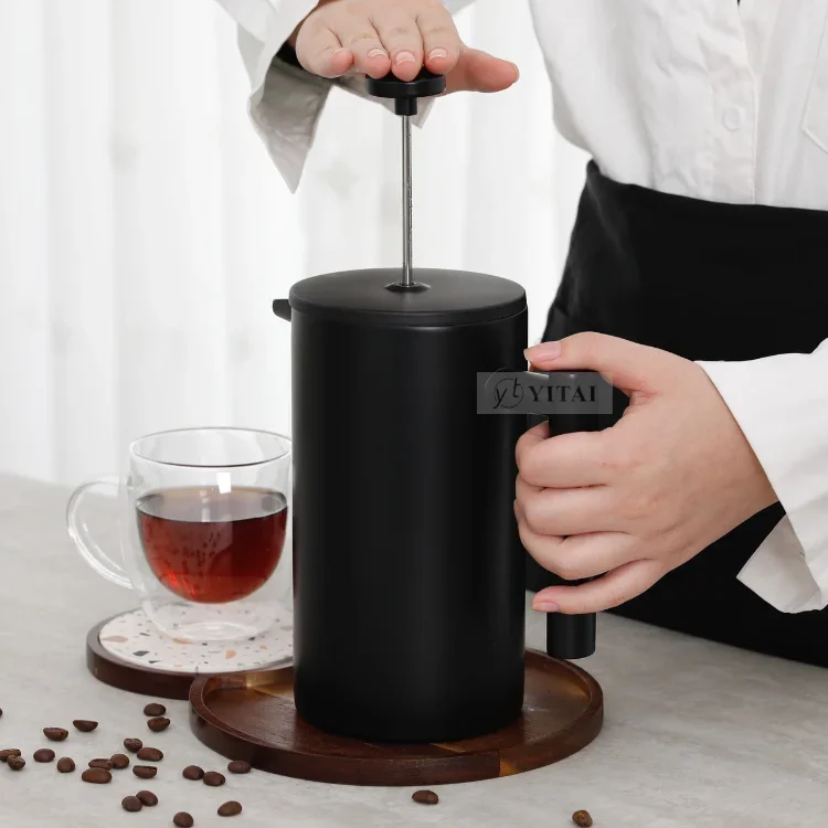 Portable Black Manual Cold Brew Coffee Maker Stainless Steel Coffee French Press
Portable Black Manual Cold Brew Coffee Maker Stainless Steel Coffee French Press