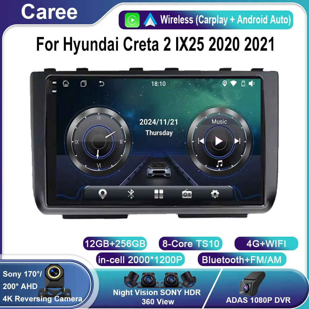 Android15 Автомобильное радио для Hyundai Creta 2 IX25 2020 2021, навигация, GPS, мультимедийный видеоплеер, стерео Carplay + автоматический DSP BT Wi-Fi + 4G
Android15 Автомобильное радио для Hyundai Creta 2 IX25 2020 2021, навигация, GPS, мультимедийный видеоплеер, стерео Carplay + автоматический DSP BT Wi-Fi + 4G