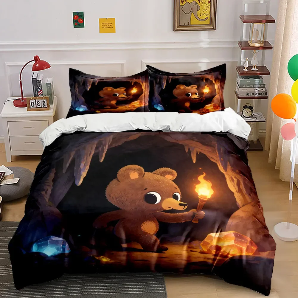 "Cave Adventure Bear Set" Soft Comfortable Duvet Cover Bedding Set Included 1*Duvet Cover & 2*Pillowcases, gift
"Cave Adventure Bear Set" Soft Comfortable Duvet Cover Bedding Set Included 1*Duvet Cover & 2*Pillowcases, gift