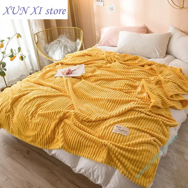 New Blankets for Beds Solid Yellow Color Soft Warm 300GSM Plaid Square Flannel Blanket On the Bed Thickness Throw Blanket
New Blankets for Beds Solid Yellow Color Soft Warm 300GSM Plaid Square Flannel Blanket On the Bed Thickness Throw Blanket
