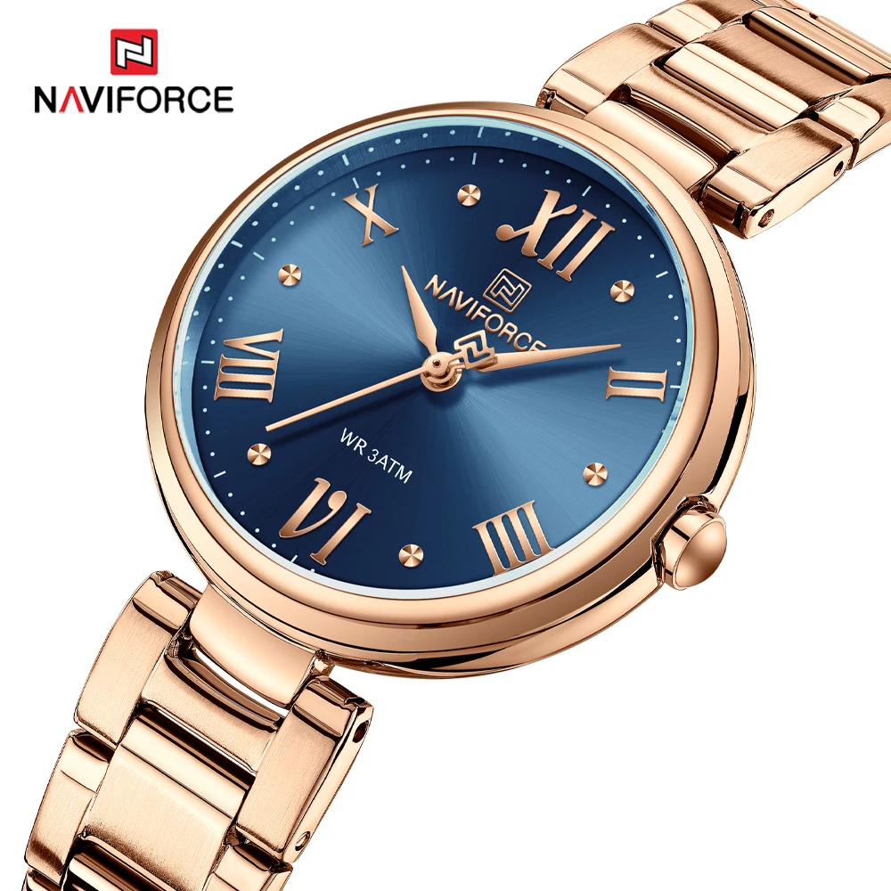 NAVIFORCE Women's Watches Luxury Rose Gold Steel Strap Bracelet Quartz Wristwatch Women Dress Roman Scale Ladies Watch
NAVIFORCE Women's Watches Luxury Rose Gold Steel Strap Bracelet Quartz Wristwatch Women Dress Roman Scale Ladies Watch